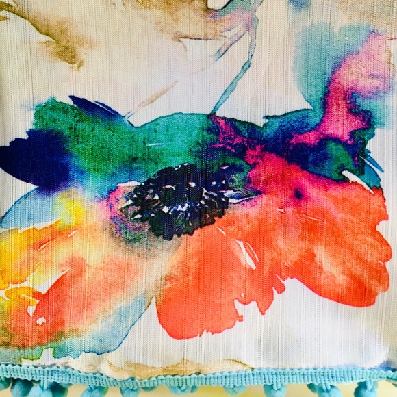 Amarylis Fabric Shower Curtain Pompom Watercolors - Picture 4 of 14